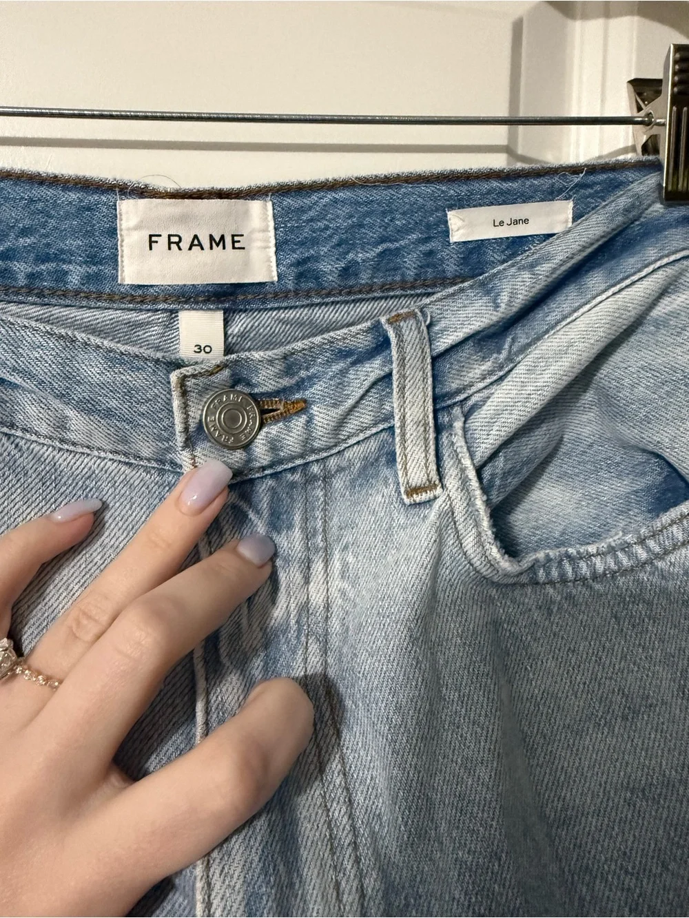 FRAME Le Jane Crop High Rise Straight Leg Jeans Winslow Light Wash size 30 - Picture 2 of 6